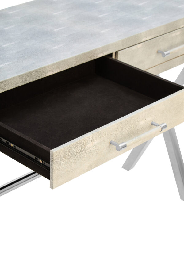 Cardona Two Drawer Grey Shagreen Effect Console Table