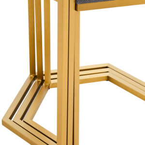 Cardona Nest of Three Hexagonal Blue Shagreen Effect Tables