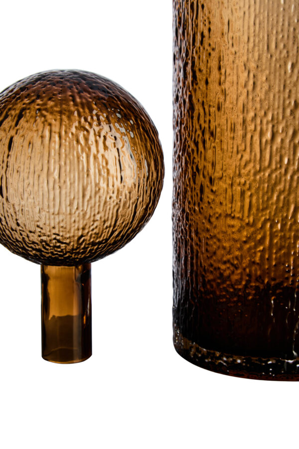 Galea Large Textured Brown Glass Bottle