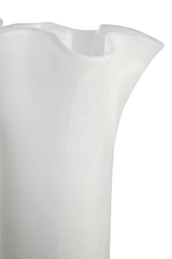 Galene Fluted White Glass Vase