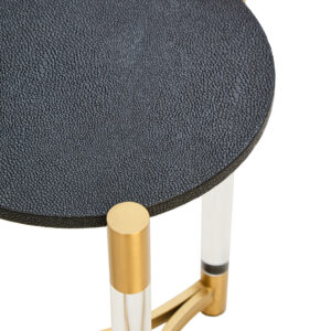 Cardona Set Of Two Black Shagreen Effect Side Tables