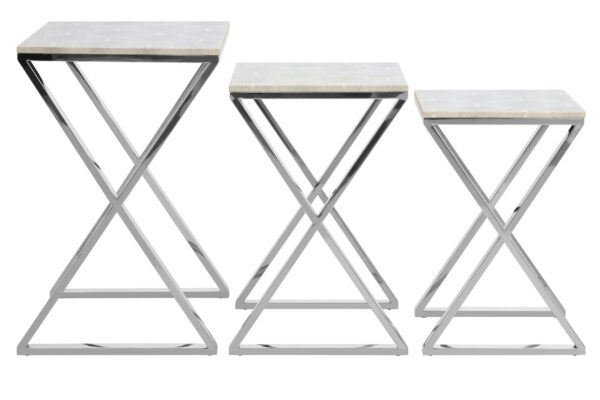 Cardona Nest of Three Shagreen Effect Tables
