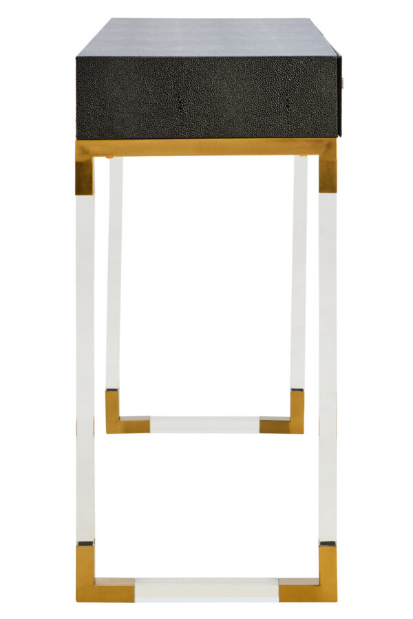 Cardona Black Shagreen Effect 2 Drawer Console Table