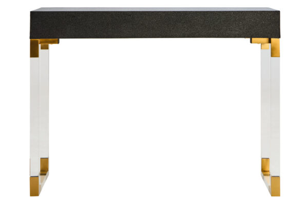 Cardona Black Shagreen Effect 2 Drawer Console Table