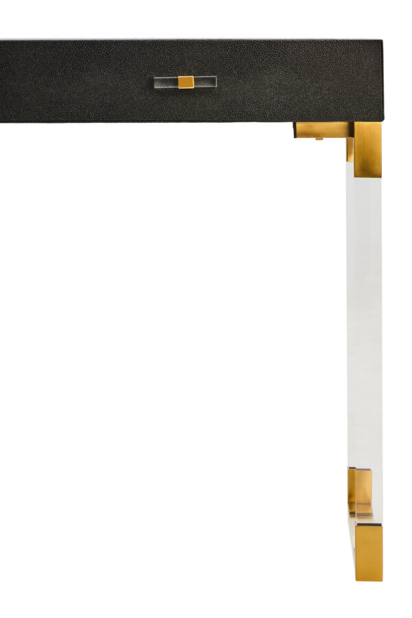 Cardona Black Shagreen Effect 2 Drawer Console Table