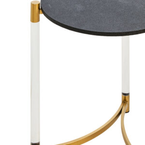 Cardona Set Of Two Black Shagreen Effect Side Tables