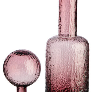 Galea Small Textured Pink Glass Bottle