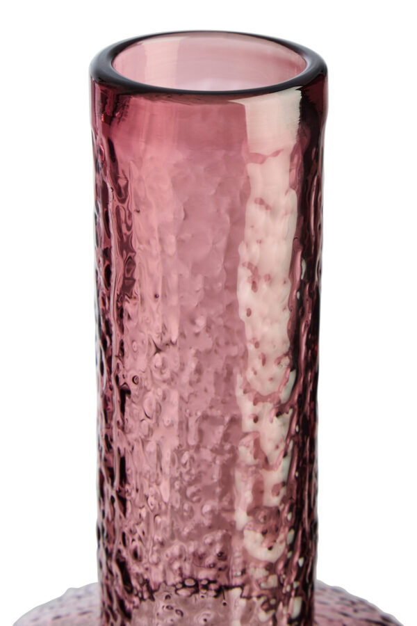 Galea Small Textured Pink Glass Bottle
