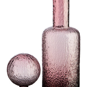 Galea Large Textured Pink Glass Bottle