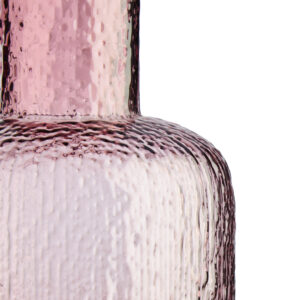 Galea Large Textured Pink Glass Bottle