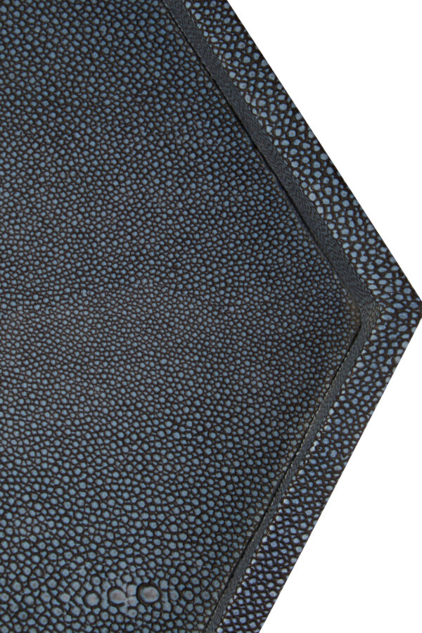 Cardona Set Of Two Hexagonal Blue Shagreen Effect Trays