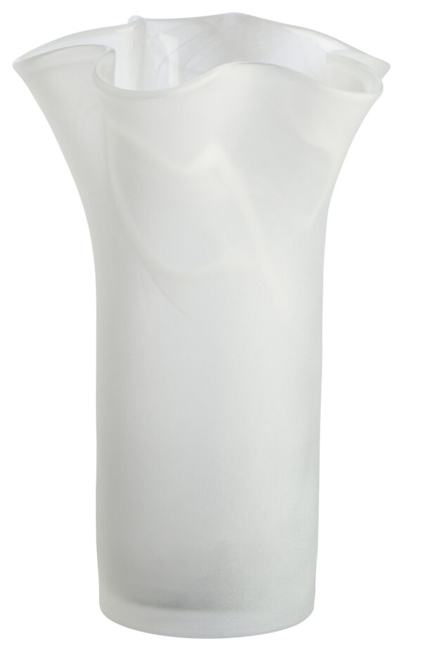 Galene Fluted White Glass Vase