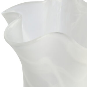 Galene Fluted White Glass Vase