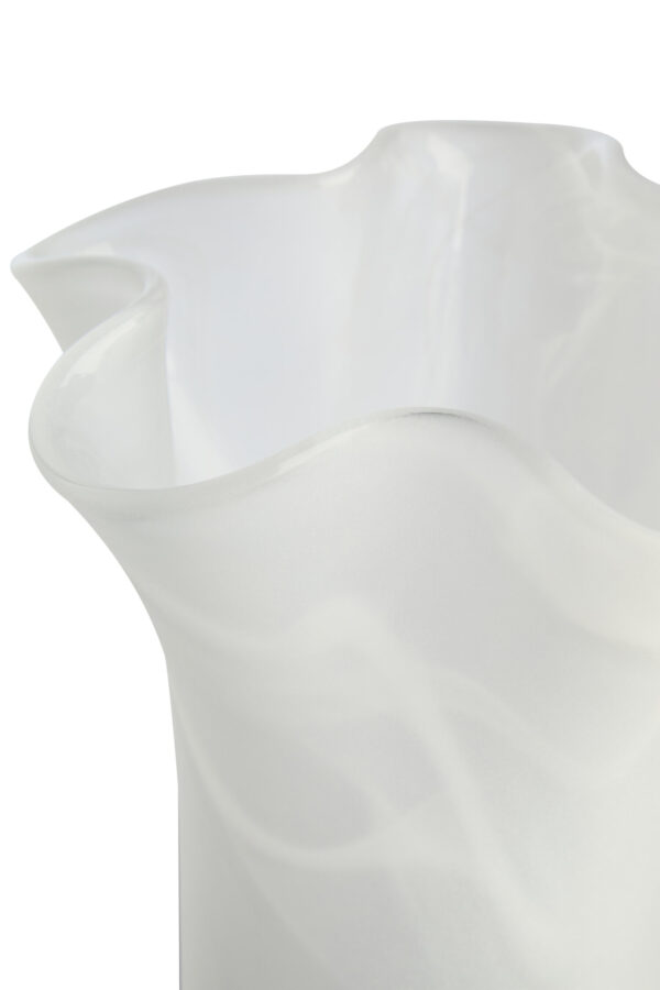 Galene Fluted White Glass Vase