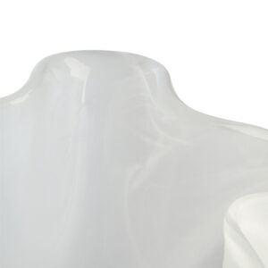 Galene Fluted White Glass Vase
