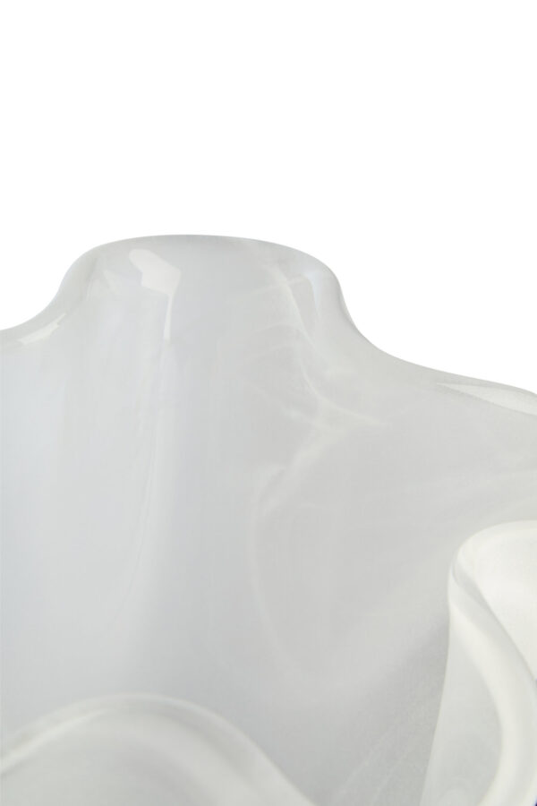 Galene Fluted White Glass Vase