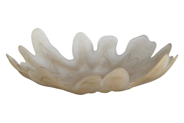 Galene Fluted Natural Glass Plate