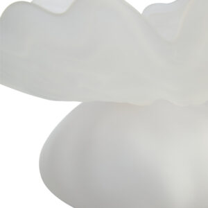 Galene Fluted White Glass Pedestal Bowl