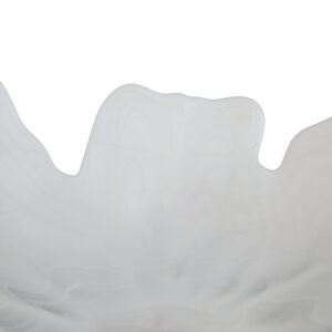 Galene Fluted White Glass Pedestal Bowl