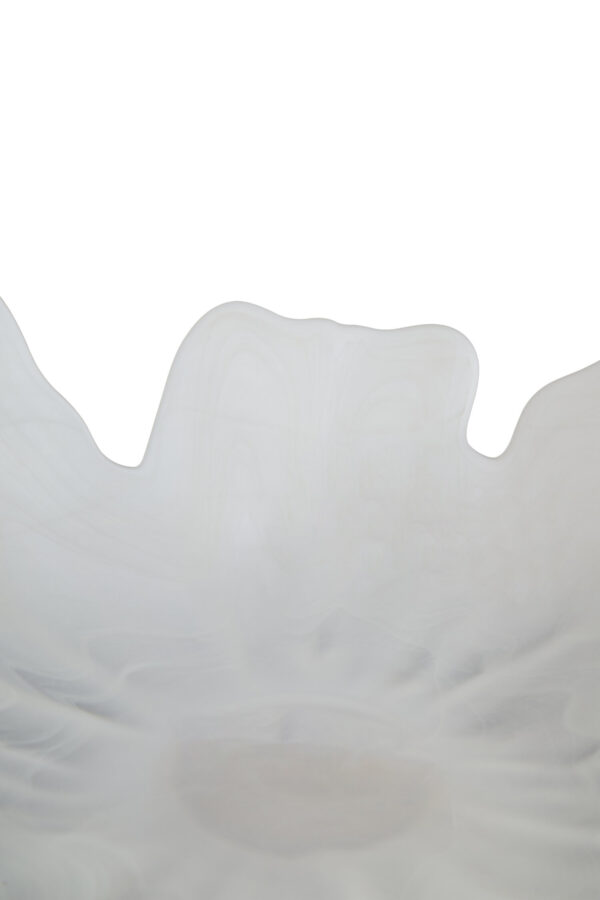 Galene Fluted White Glass Pedestal Bowl