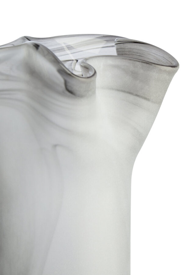 Galene Fluted Grey Glass Vase