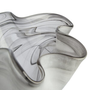 Galene Fluted Grey Glass Vase