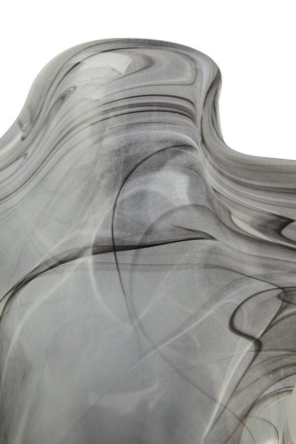 Galene Fluted Grey Glass Vase