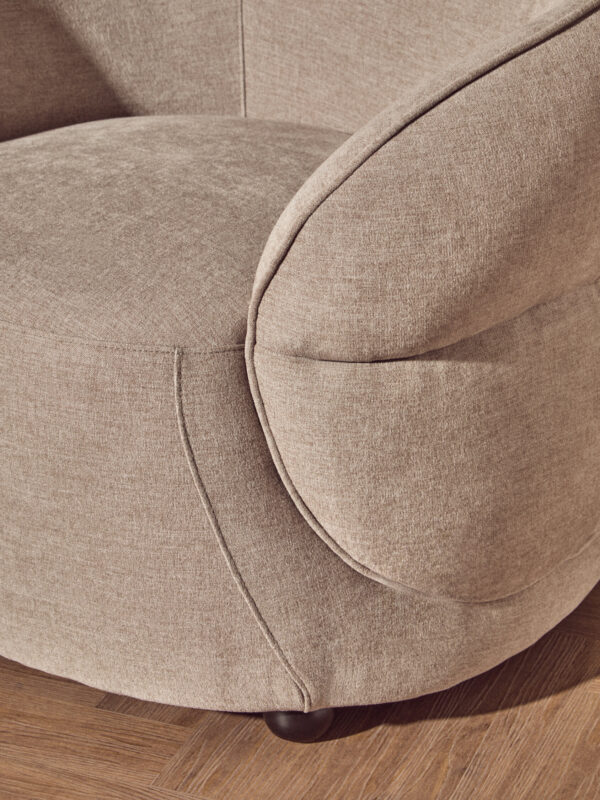 Daphne Taupe Chenille Effect Curved Chair