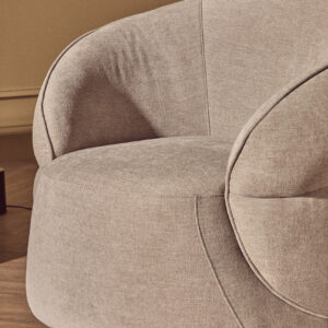 Daphne Taupe Chenille Effect Curved Chair