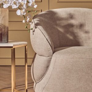 Daphne Taupe Chenille Effect Curved Chair