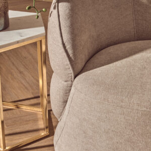 Daphne Taupe Chenille Effect Curved Chair