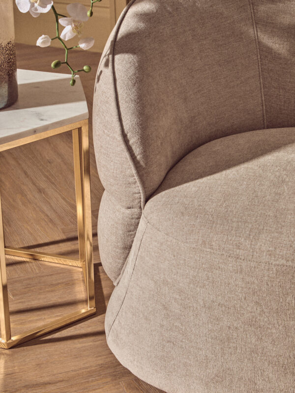 Daphne Taupe Chenille Effect Curved Chair