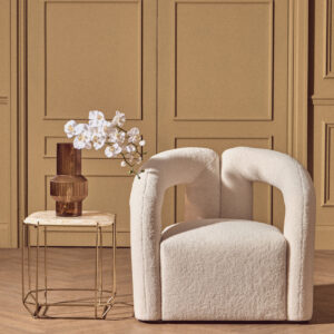 Davina Ivory Boucle Effect Statement Chair