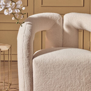 Davina Ivory Boucle Effect Statement Chair