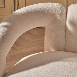 Davina Ivory Boucle Effect Statement Chair