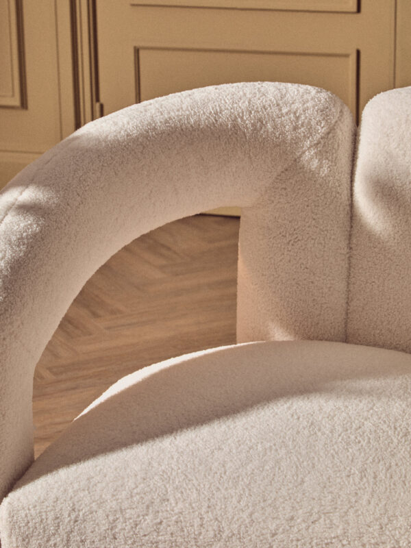 Davina Ivory Boucle Effect Statement Chair