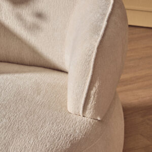 Dasha Ivory Textured Curved Chair
