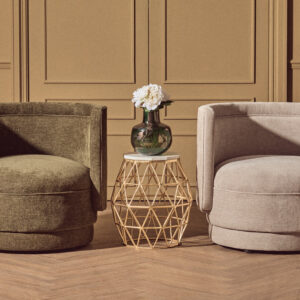Drake Forest Green Chenille Effect Curved Chair