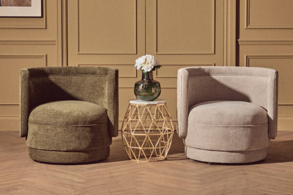 Drake Forest Green Chenille Effect Curved Chair