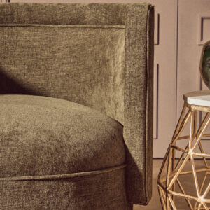 Drake Forest Green Chenille Effect Curved Chair