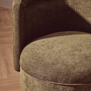 Drake Forest Green Chenille Effect Curved Chair