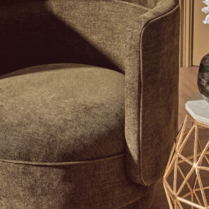 Drake Forest Green Chenille Effect Curved Chair