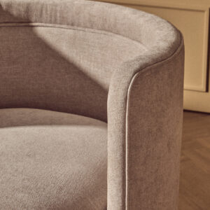 Drake Taupe Chenille Effect Curved Chair