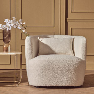 Bruge Textured Cream Curved Chair