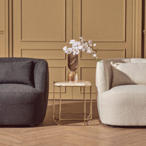 Bruge Textured Cream Curved Chair