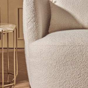Bruge Textured Cream Curved Chair