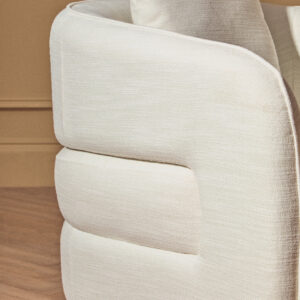 Bilani Cream Linen Effect Curved Chair