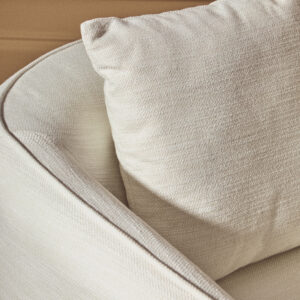 Bilani Cream Linen Effect Curved Chair