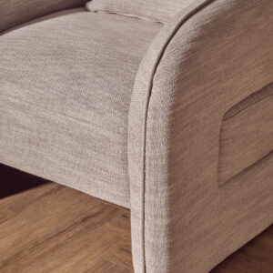 Bilani Grey Linen Effect Curved Chair