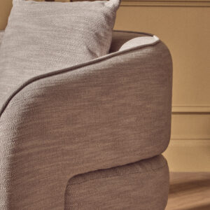 Bilani Grey Linen Effect Curved Chair